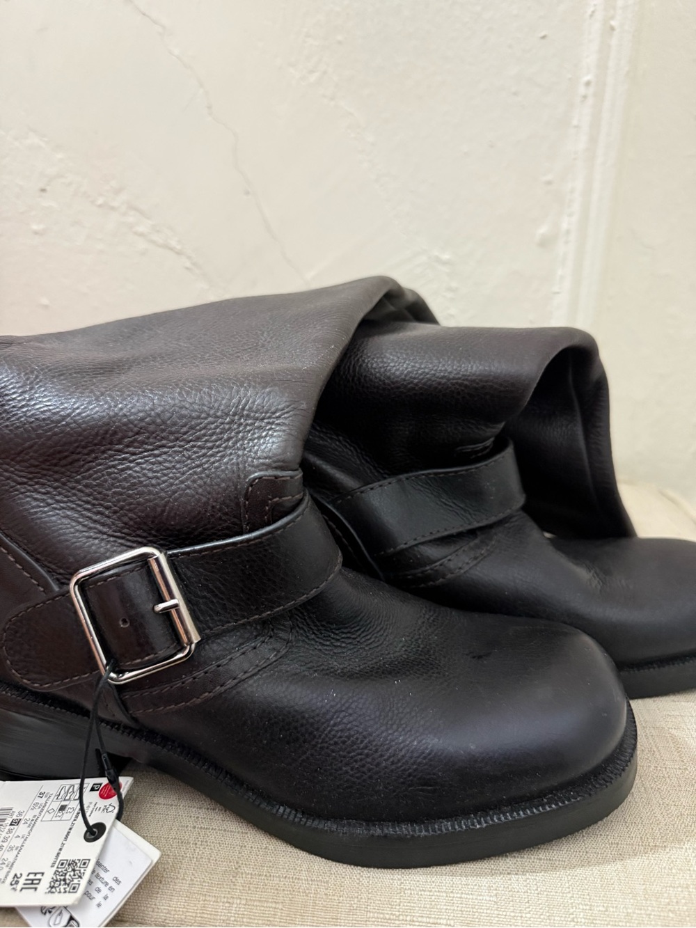 Leather Buckle Boots